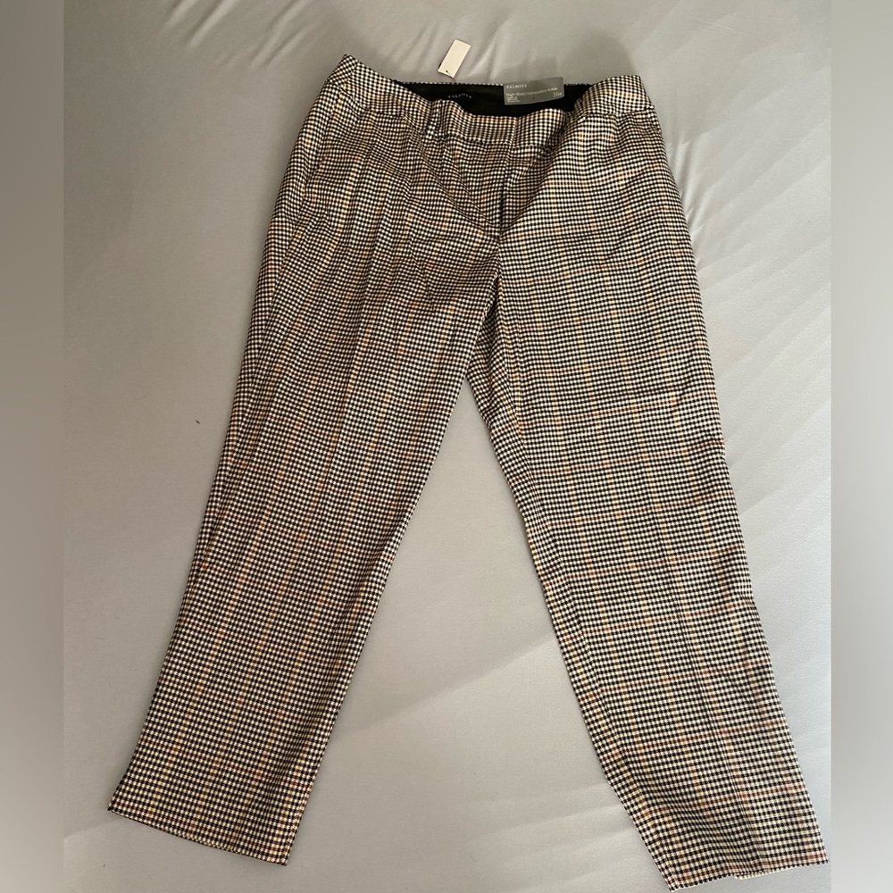 NWT Talbots high-waist Hampshire checkered pants 16w